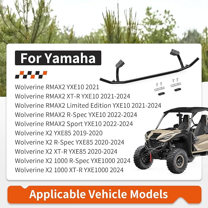 Heavy Duty Rear Brush Guard Kit for Yamaha Wolverine RMAX2 X2 YXE10 YXE85 YXE1000 2019-2024 B4M-F85E0-V0-00