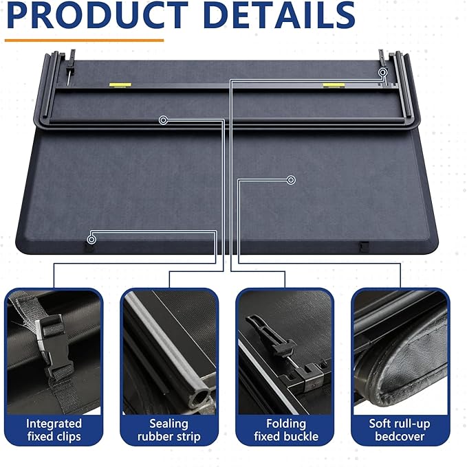 PENSUN Soft Tri-fold Truck Bed Tonneau Cover Compatible with 2009-2014 Ford F150 Bed Cover 6.5FT Bed