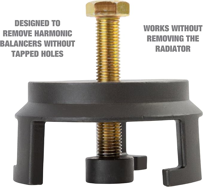 OEMTOOLS 25264 GM Harmonic Balancer Puller, LS Crank Pulley Puller, Remove LS Balancer Without Tapped Holes, No Radiator Removal Necessary, For use with GM, Chrysler, Jeep, Dodge