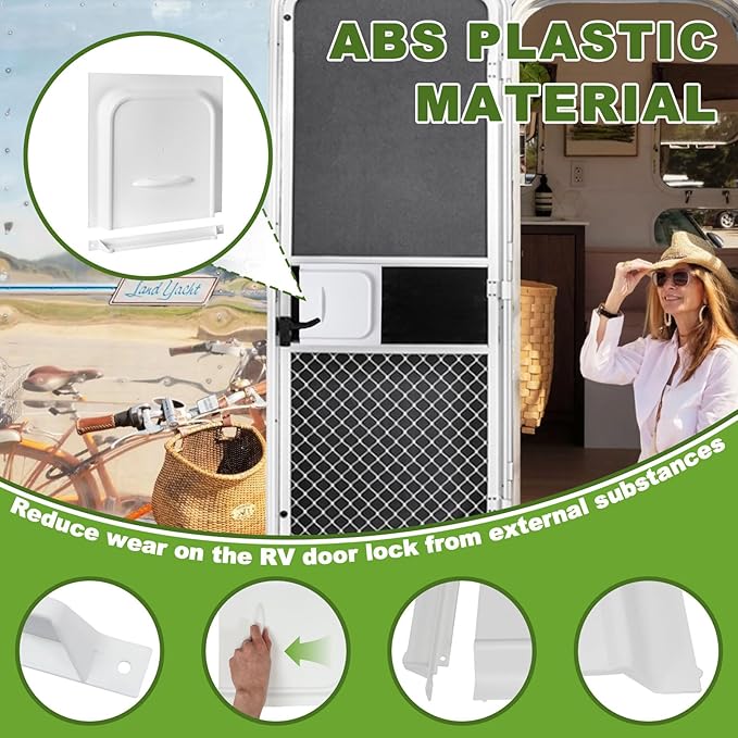 12" RV Screen Door Slider Panel with Latch, Premium Screen Door Protector for RV, Trailer, Camper, Motor Home, Cargo Trailer
