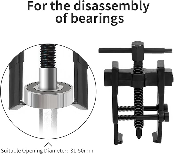 Beam 2 Jaw Puller 2" Universal Bearing Gear Pullers with 108mm T-Shaped Screw,High Carbon Steel Pullers,Adjuestable Pulley Removal Tool for Bearings/Flywheels/Pulleys Remove