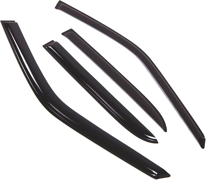 Tuningpros WD2-398 Dark Smoke 4 Pcs Set Window Visor (Outside Mount) Deflector Rain Guard Compatible with 1998-2004 Chevrolet Tracker