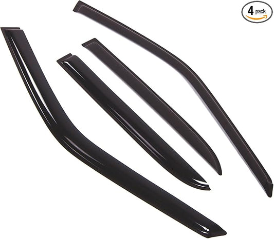 TuningPros Outside Mount Window Vent Visors Rain Guards Compatible with Suzuki Vitara 1999-2005 | Side Window Wind Deflectors Rain Shields | Smoke Tinted, 4 Pcs Set, DGWV-398-3