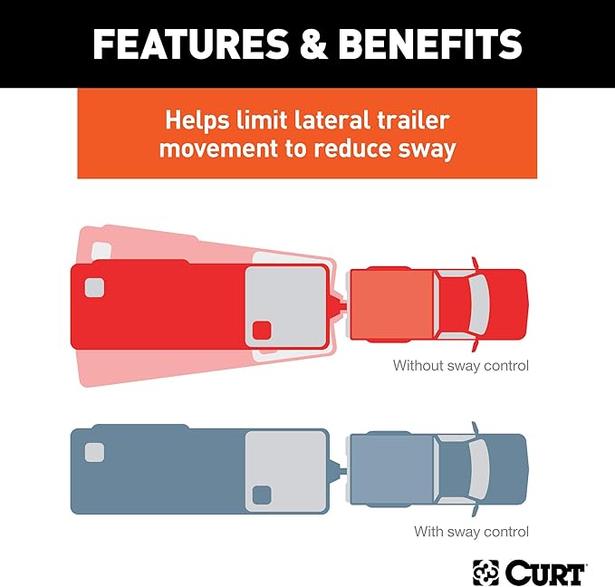 CURT 17062 Round Bar Weight Distribution Hitch with Integrated Lubrication and Sway Control, Up to 10K, 2-in Shank, 2-5/16-Inch Ball