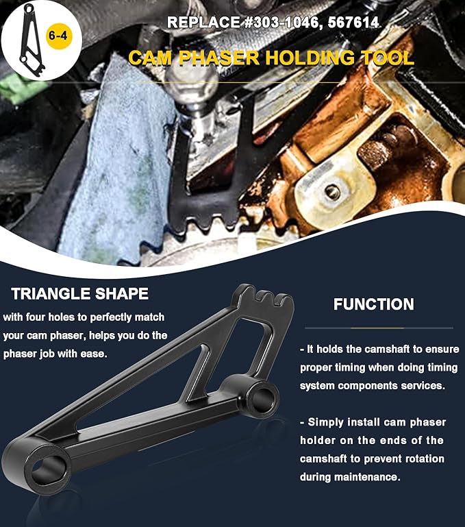 Timing Belt Tools Kit For Ford 4.6L 5.4L 6.8L 3V Engines, Valve Spring Compressor Tool Kit, Cam Phaser Holding Tool, Timing Chain Wedge Tool, Crankshaft Positioning Holder and Cam Phaser Mounting Bolt