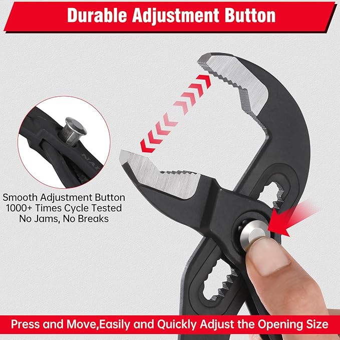 10inch Groove Joint Pliers ‌High Quality‌ Water Pump Plier for Home Repair‌ Comfortable Grip Tongue and Groove Pliers Motorbike Repair Adjustable Pliers
