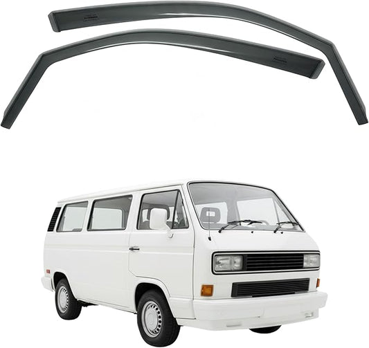 in-Channel Car Window Rain Guard Compatible with VW T3 T25 fit:1980-1991 2pcss, Taiwan Made Precise & Transparent Car Wind Deflectors No Water Leakage Visors
