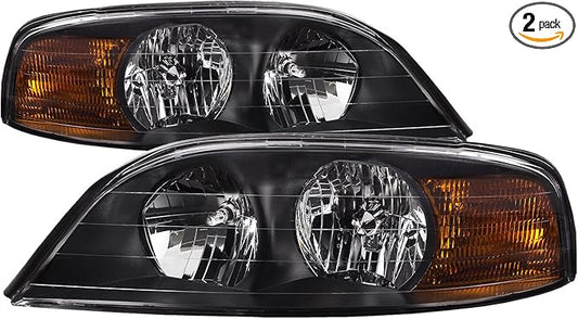 HEADLIGHTSDEPOT Halogen Headlights Compatible With Monaco La Palma 2002-2005 Motorhome RV Includes Left Driver and Right Passenger Side Headlamps