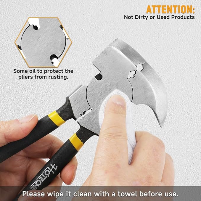 Hoteche 10.5 Inch Fencing Pliers Cr-V Steel Multi-Purpose Fence Tool Heavy Duty Hammerhead Pliers