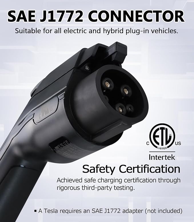 Home Smart Level 2 EV Charger up to 40 Amp, Indoor Outdoor Fast Charging Station with NEMA 14-50 Plug for All J1772 Electric Vehicles, Wi-Fi and Bluetooth Enabled EVSE, 25-Foot Cable