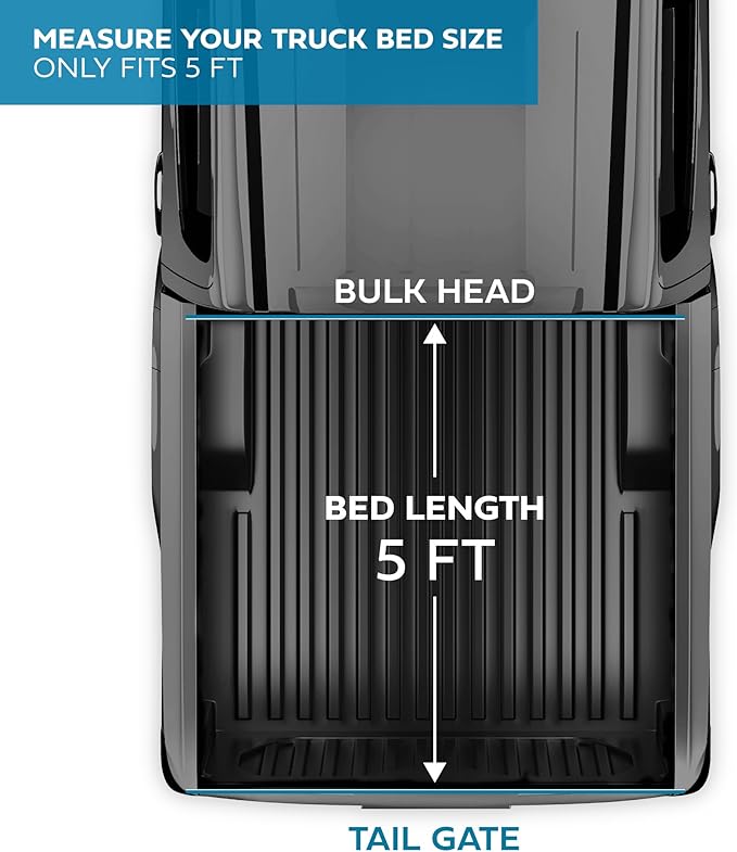 US Flag Truck Tonneau Cover for Nissan Frontier 2005-2025 5 ft Bed Length (Extra Short Bed), Soft Roll-Up All-Weather Retractable Truck Bed Cover with Black/Gray Flag