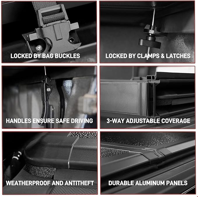 Hard Tri-fold Truck Bed Tonneau Cover Compatible with 8 FT for 2014-2018 Chevrolet Silverado GMC Sierra 1500, 2015-2019 Chevy Silverado GMC Sierra 2500 3500 HD 8 FT (96") Bed