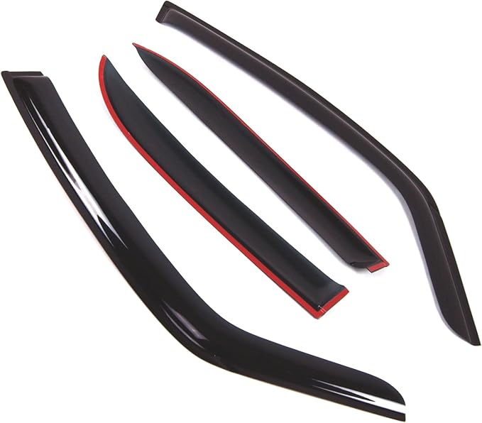 Tuningpros WD2-401 Dark Smoke 4 Pcs Set Window Visor (Outside Mount) Deflector Rain Guard Compatible with 2008-2010 Suzuki SX4 Crossover