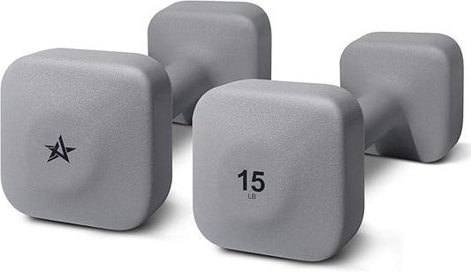 Yes4All Square Neoprene Dumbbell Set for Women/Men, Workout Hand Weight Dumbbells Set of 2, 2lb - 20lb with 4 Colors, Anti-Roll, Anti-Slip Exercise Dumbbells Weights for Home Gym,