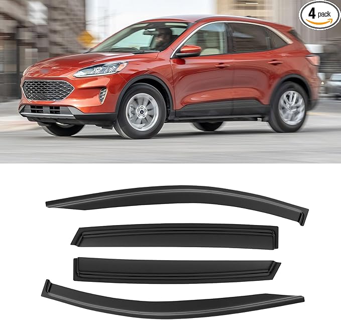 Window Rain Guards for 2020-2025 Ford Escape, Window Visor Guard Vent Wind Shade Deflector Rain Shield Protector Sun Visor for 20-25 Escape (Not Fit Active, Outside-Mount, 4 Pieces