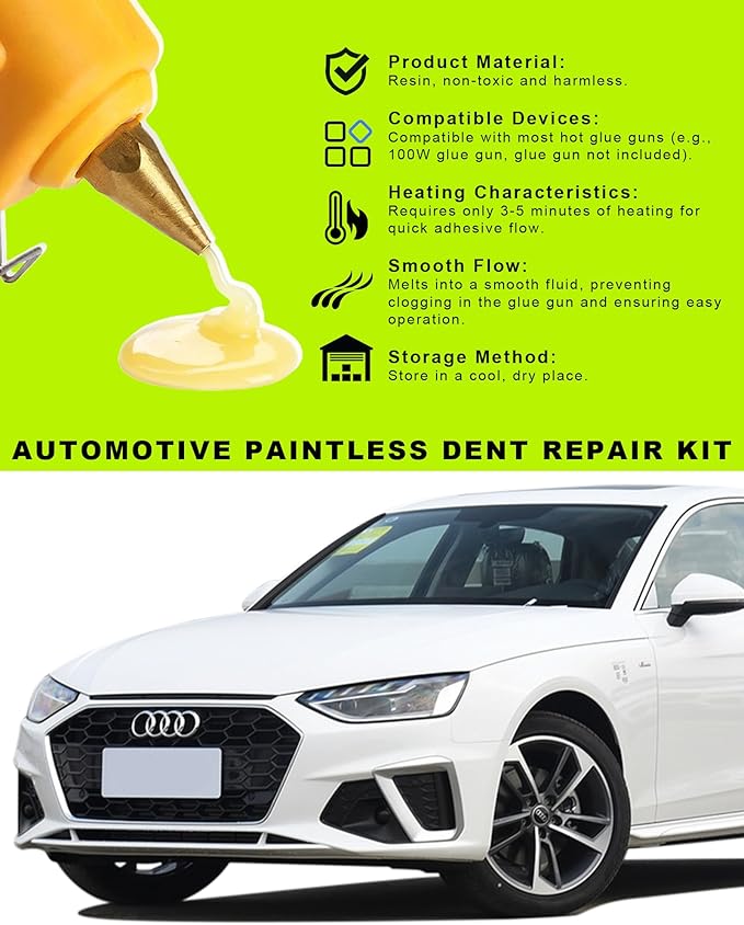 10 Pcs Paintless Dent Removal Hot Glue Sticks PDR Glue Sticks,PDR Tool for Car Dent Repair,Home Improvement,Quick Daily Repair and DIY Small Craft Projects（5pcs Black and 5pcs Yellow ）