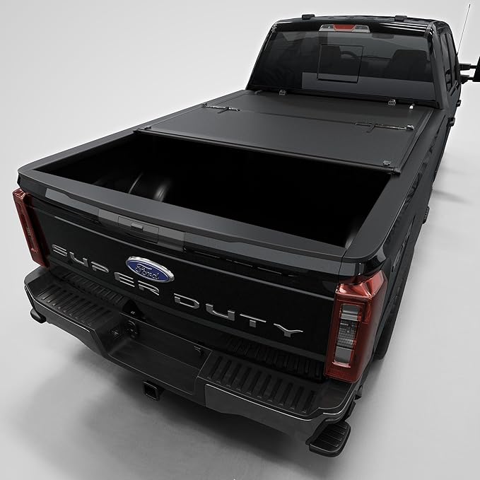 Low Profile Tri-Fold Truck Bed Tonneau Cover Fits 2017-2025 Ford F-250 F-350 Super Duty | 6.75FT (82") Bed | CFLPX043