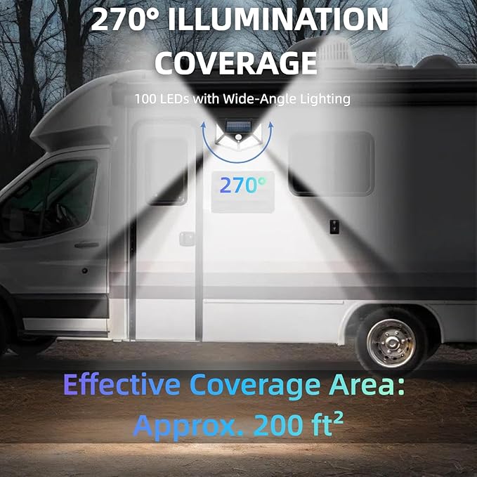 2 Pack Magnetic RV Solar Light, Motion Sensor RV Porch and Awning Lights, Solar Charged, RV Accessories for Outside, Multiple Modes, Compact for Campers Trailers