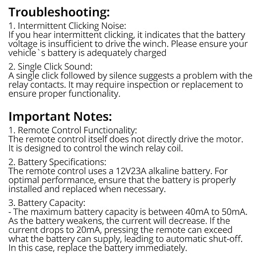 QWORK Wireless Winch Remote Control Kit, 12V 250A Winch Solenoid Relay Contactor + 12V Wireless Winchs Remote, for Truck ATV SUV 63070 62135 74900 70715
