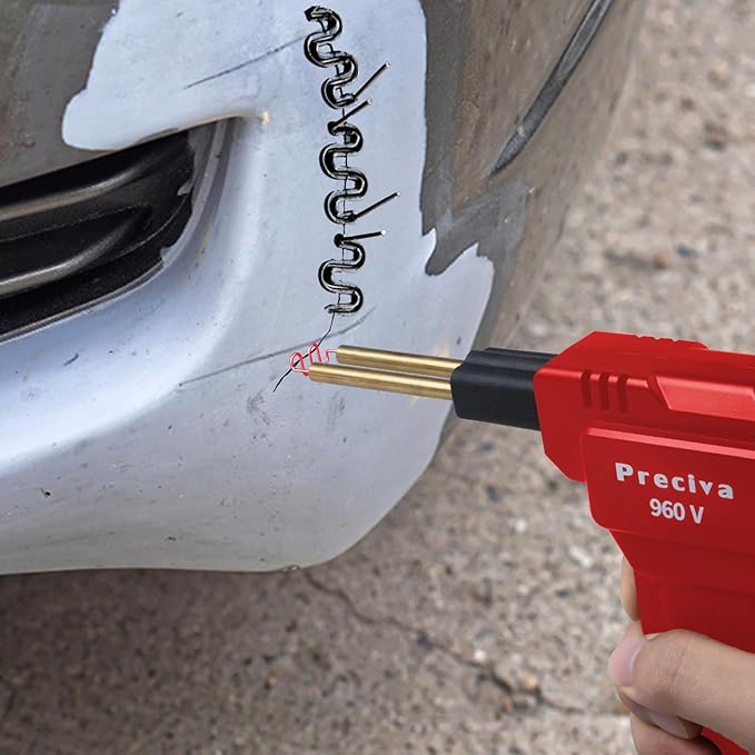 Preciva 960-V Plastic Welder Kit, Hot Stapler Kit with 750PCS Staples,LED Light and Pliers Plastic Repair Kit for Car Bumper Plastic Welding, Plastic Products Repair