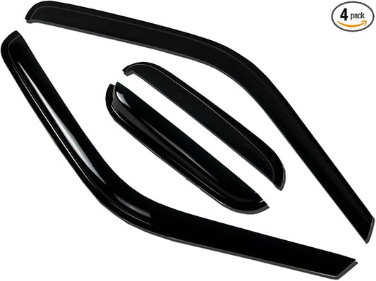Tuningpros WV-475 Outside Mount Window Visor Deflector Rain Guard Dark Smoke 4-pc Set, Compatible with 1999-2003 Lexus RX300