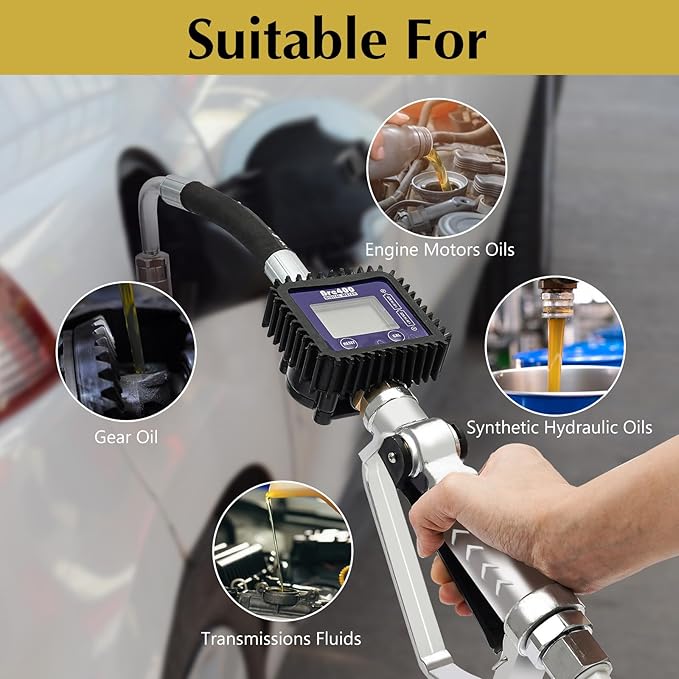 Heavy Duty Air Operated Oil Transfer Pump Digital Petrol Motor Oil Fluid Dispenser Pump Control Valve Meter Nozzle (US Stock)