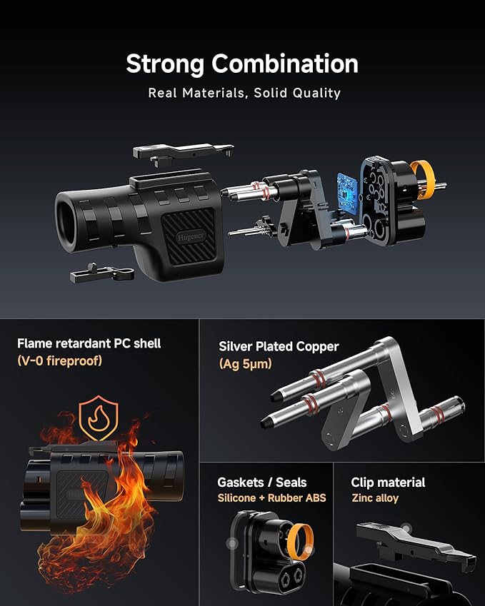 2025 NACS to CCS1 EV Charging Adapter for Tesla Supercharger V3/ V4, Max 500A 1000V DC Fast Charging with UL Safety Certified Overheat Protect, Fits Rivian, Ford, GM CCS1 EVs with Vortex Plug