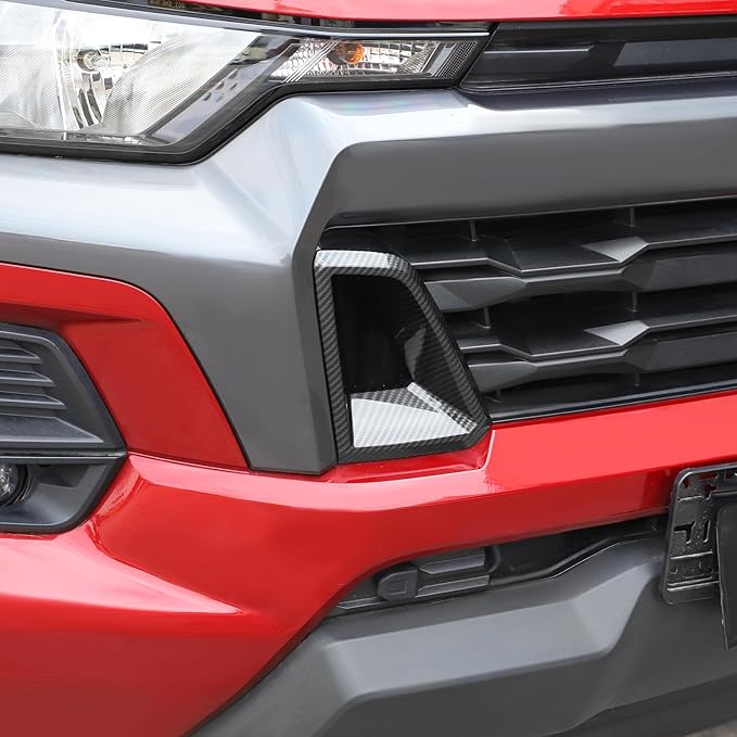 Front Side Bumper Grille Air Outlet Cover fit for Chevy Colorado 2024+ Front Grill Vent Insert Cover Exterior Accessories,Carbon Fiber Finish