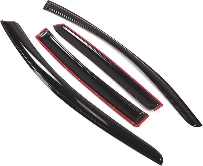 TuningPros Outside Mount Window Vent Visors Rain Guards Compatible with Buick Lacrosse 2010-2016 | Side Window Wind Deflectors Rain Shields | Smoke Tinted, 4 Pcs Set, DGWV-012