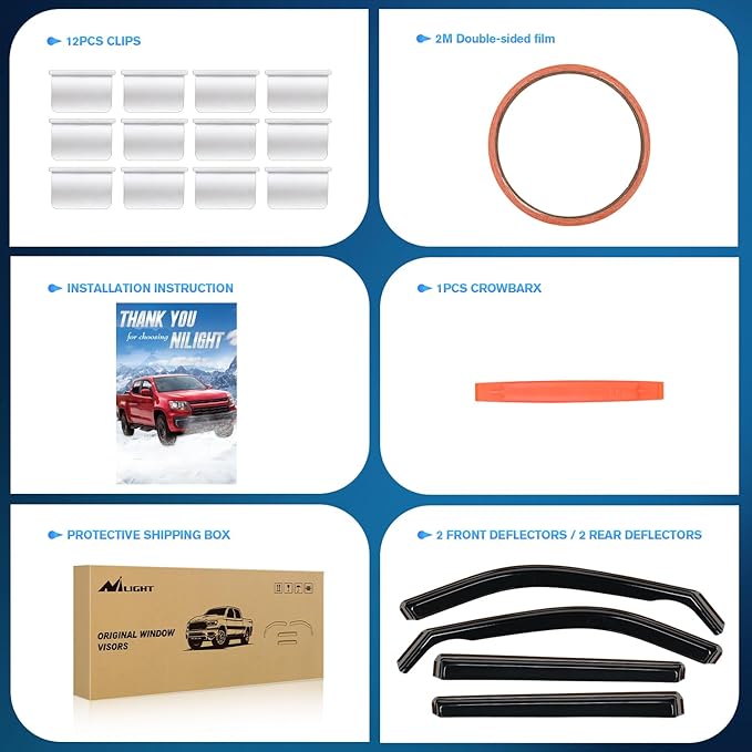 Nilight Vent Window Visors for Jeep Compass 2017 2018 2019 2020 2021 2022 2023 2024, in-Channel Rain Guards, Original Window Deflectors-4PCS