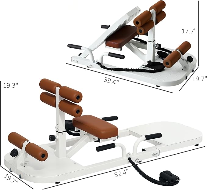 Soozier Foldable Sissy Squat Machine, Hip Thrust Machine with Push Up Stand, Multipurpose Glute Workout Equipment for Home Gym