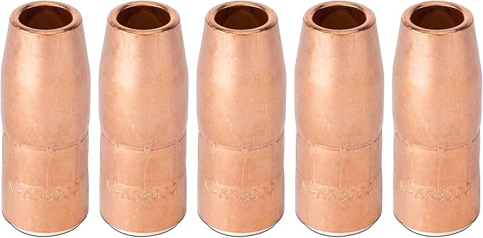 5PK N-A5800C AccuLock S Nozzle, Large, 5/8" Bore, Flush, For Miller MDX-250 MIG GUN Fit D-MA250 Diffuser and Bernard AccuLock S sconsumables