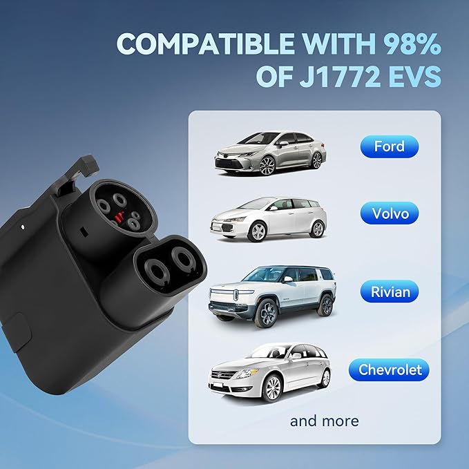 NACS to CCS Electric Vehicle Adapter, Max 500A/1000V, Fast Charge CCS1 Electric Vehicles with Vortex Plug, Compatible with Tesla Superchargers, Ford, Rivian, Volvo, GM and More