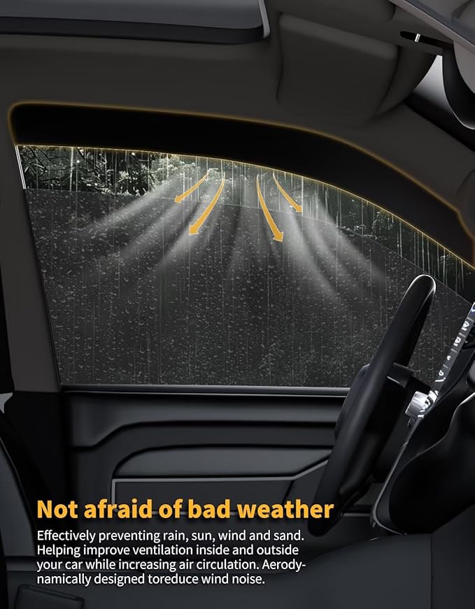 in-Channel Window Rain Guards Fit for Truck Ford F150 2015-2020 SuperCrew (Fit for Ford F250-F550 2017-2025) Extra Durable Window Visors Window Deflectors Vent Shades Car Accessories-4 pcs