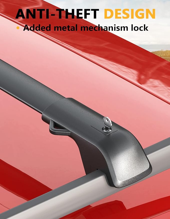 Tuyoung 300lbs Lockable Roof Rack Cross Bars Compatible with Honda Pilot 2023-2026 Sport TrailSport Touring Elite with Raised Rails (Not for LX & EX-L),Heavy Duty Aluminum Roof Crossbar Luggage