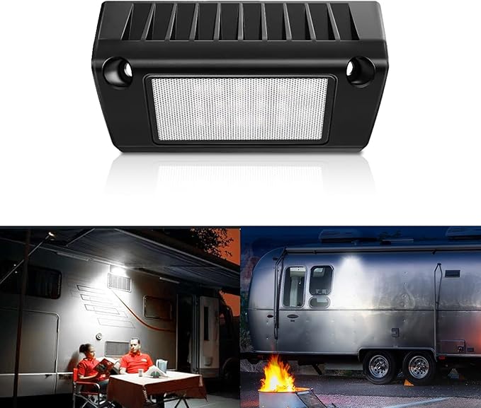 5" Led RV Exterior Lights, 6000K White Light Super Bright, 12V RV Porch Light Aluminum Low Current Led Scene Lighting for RV Camper Trailers Trucks Trailers Bus Marine Boats Campers