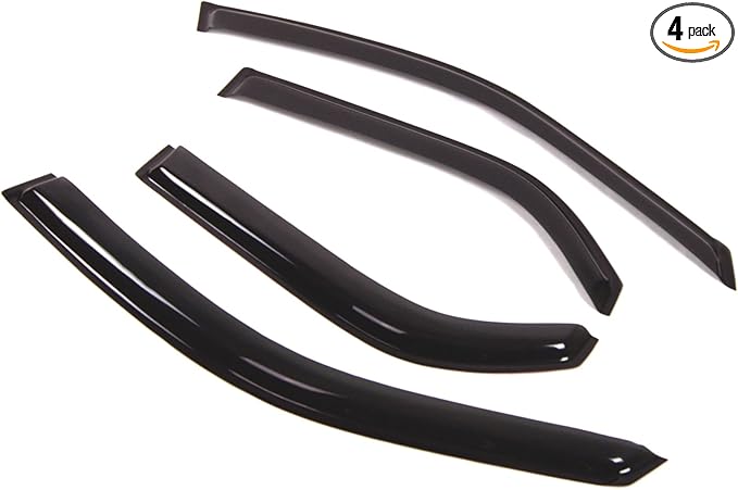 TuningPros Outside Mount Window Vent Visors Rain Guards Compatible with Acura MDX 2001-2006 | Side Window Wind Deflectors Rain Shields | Smoke Tinted, 4 Pcs Set, DGWV-001