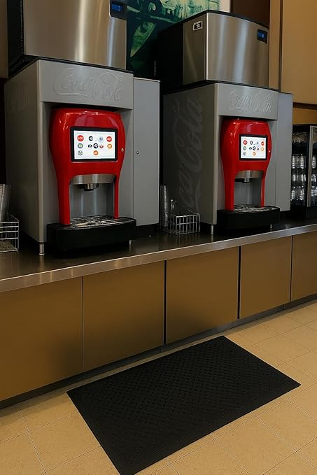 Guardian Platinum Series Indoor Wiper Floor Mat, Rubber with Nylon Carpet, 2'x6', Black