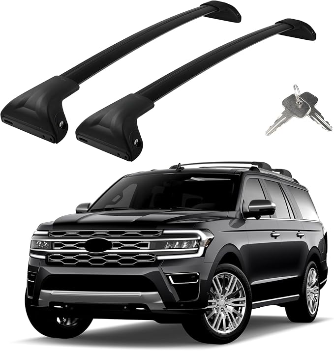 Roof Rack Cross Bars Compatible with Ford Expedition/Max 2018-2025 & Lincoln Navigator 2018-2024, Adjustable Aluminum 300LBS Anti-Theft Lock Cargo Carrier Rooftop Crossbar for Bike,Snowboard,Luggage