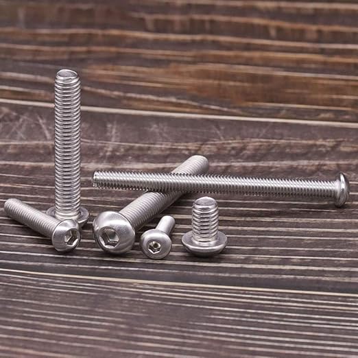 1/4-20 x 1-3/4" Button Head Socket Cap Bolts Screws, 304 Stainless Steel 18-8, Allen Hex Drive, Bright Finish, Fully Machine Thread, Pack of 20