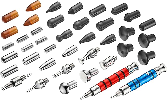 34PCS Tap Dow Dent Repair Tool Kit, Paintless Removal Tools, Auto Body Motorcycle Gas Tank Dent Ding Fix Tools