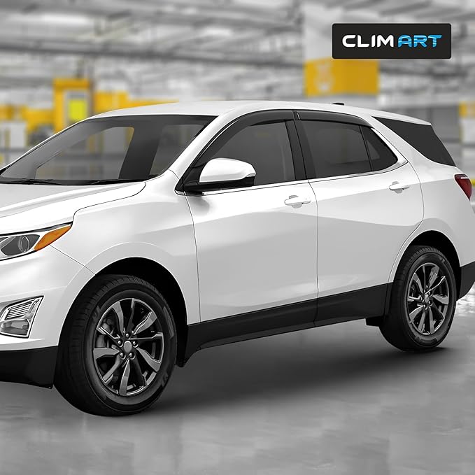 CLIM ART Incredibly Durable Rain Guards for Chevrolet (Chevy) Equinox 2018-2024, Original Tape-on Window Deflectors, Vent Deflector,Window Visors, Car Accessories, 4pcs. - 418081