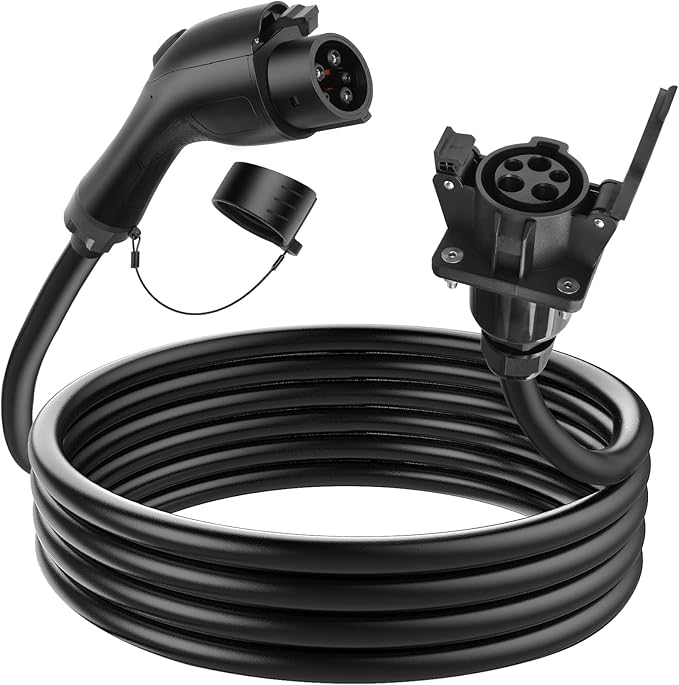 EV Charger Extension Cable, 32Amp 21ft J1772 Extension Cord Compatible with 120V-240V SAE J1772 EV Chargers, Level 1/Level 2 IP66 Heavy Duty Charging Cable for EVs/PHEVs with Carrying Bag