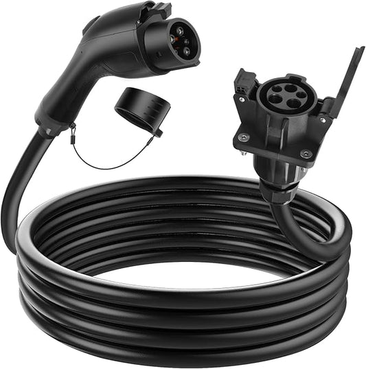 EV Charger Extension Cable, 32Amp 21ft J1772 Extension Cord Compatible with 120V-240V SAE J1772 EV Chargers, Level 1/Level 2 IP66 Heavy Duty Charging Cable for EVs/PHEVs with Carrying Bag