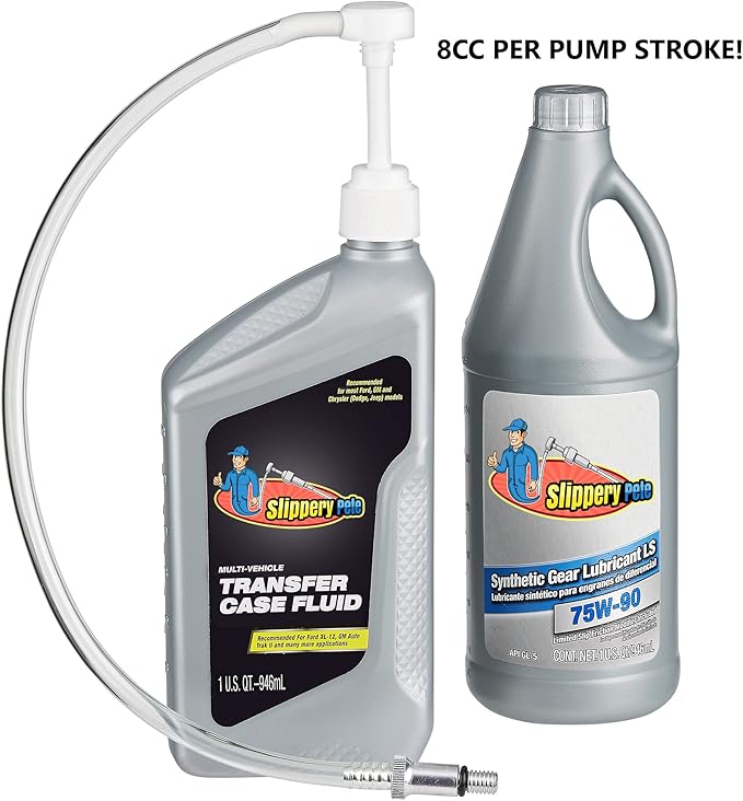 Slippery Pete - Lower Unit Gear Oil Pump for Standard Quart Bottles, Includes 3/8 inch Metal Swivel, 8mm and 10mm Adapters Fit Most Marine Boat Outboard Motors (NOT COMPATIBLE WITH VOLVO PENTA)