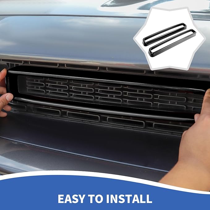 Front Grille Inserts Grill Guard Compatible with 2015-2023 Dodge Challenger Exterior Accessories, Black