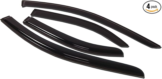 Tuningpros WV-019 Outside Mount Window Visor Deflector Rain Guard Dark Smoke 4-pc Set, Compatible with 2002-2007 Buick Rendezvous
