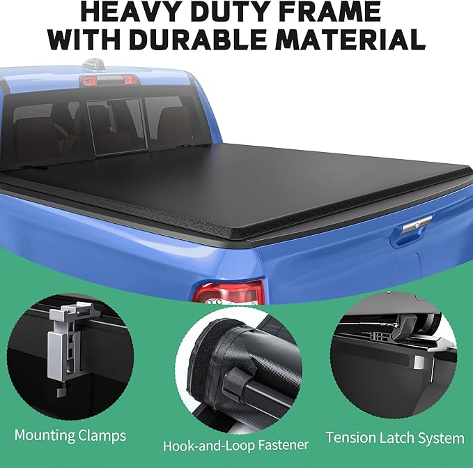 Soft Roll-Up Truck Bed Tonneau Cover Compatible with Jeep Gladiator 2020-2026, 5 Ft Bed