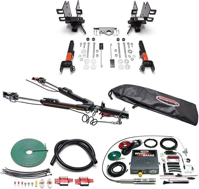 Roadmaster Nighthawk Tow Bar and Baseplate Combo with Wiring Kit for LED Bulbs & InvisiBrake Braking System fits 2019-2025 Gladiator JT with LED Taillights | Includes Decal