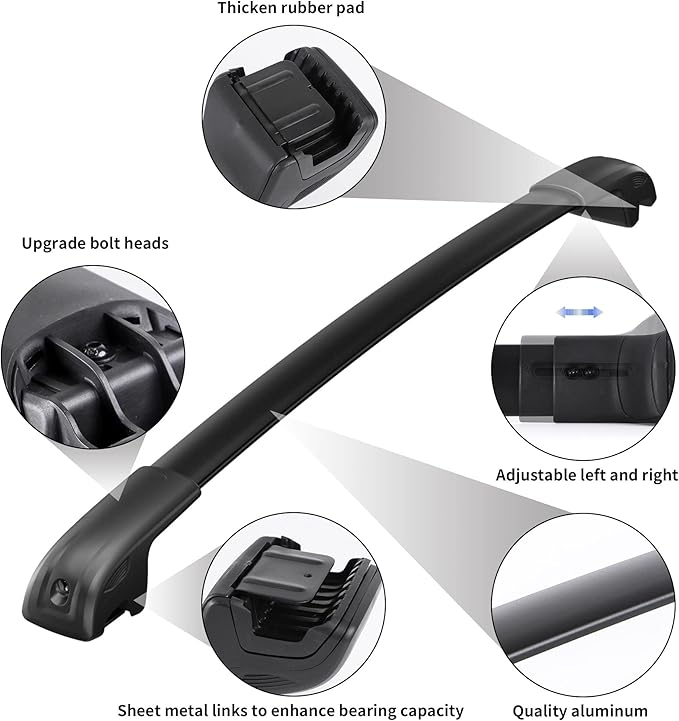 300Lbs Lockable Roof Rack Crossbars Compatible with Jeep Cherokee 2014-2023, Heavy Duty Aluminum Cross Bar Fit Luggage Luggage Kayaks Bicycles Snowboard